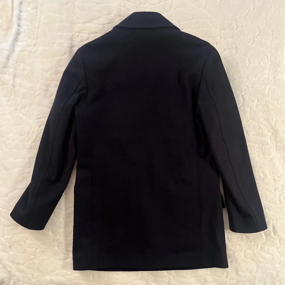 Lauren Ralph Lauren Men Wool Blend Double-Breasted Luke Peacoat Black size 38R